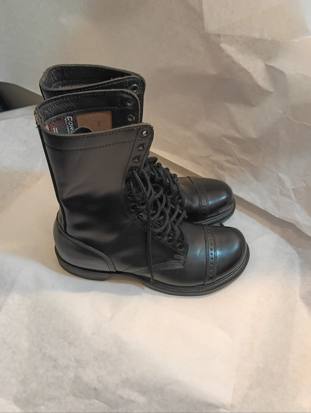 Corcoran Black Combat Leather 9.5D Jump Boots 975